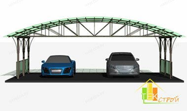 3-D визуализация проекта навеса для автомобилей, выполненная специалистами компании